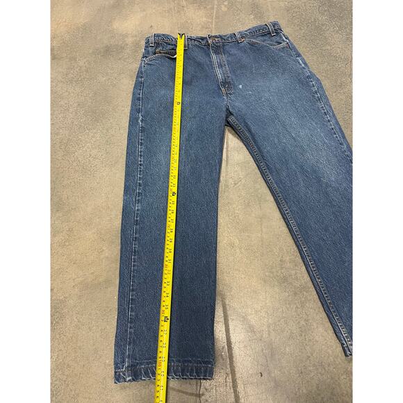 Vintage Levis 505 l 90’s Orange Tab Straight Leg Denim Jeans 42x32 - Picture 2 of 6